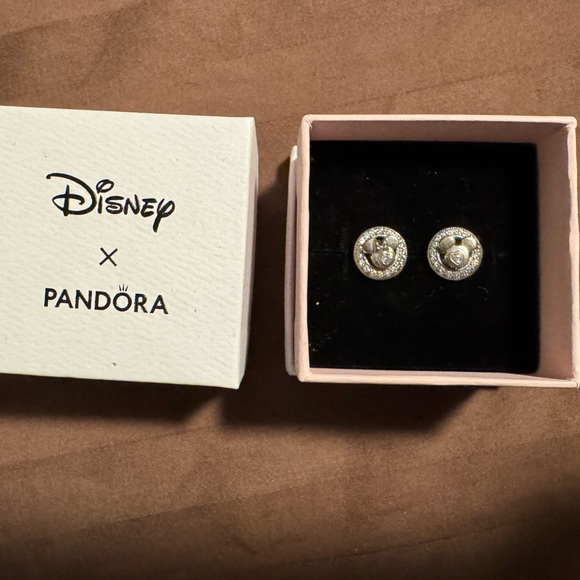 Pandora Jewelry - Authentic Disney Pandora Silver Stud Earrings with halo